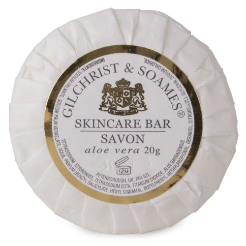 English Spa Round Aloe Soap, Tissue Pleat Wrap, 0.75/21g